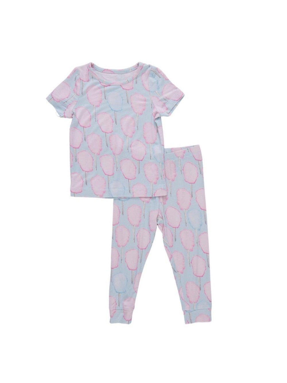 🍭☁️ Girls Pink Chicken Cotton Candy Bamboo Pajama Set ☁️🍭